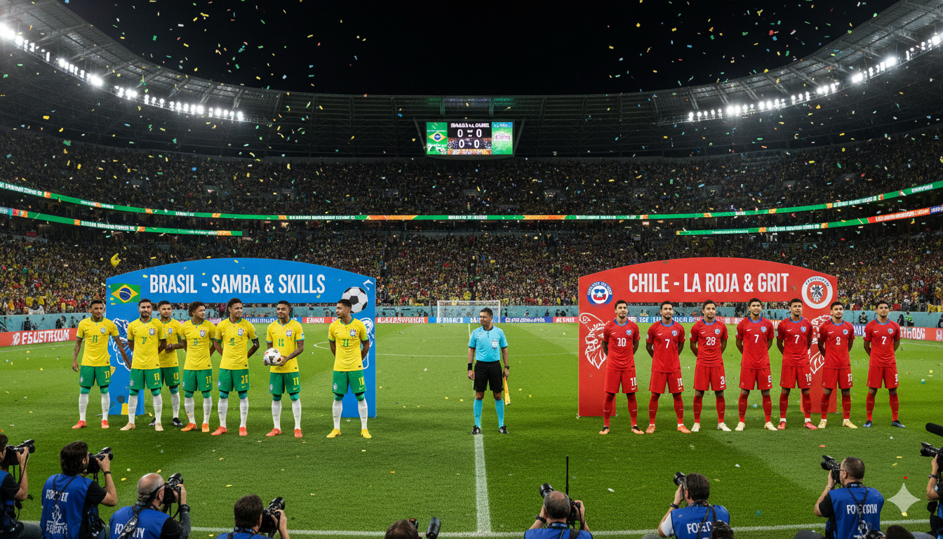 Brazil national football team vs chile national football team lineups